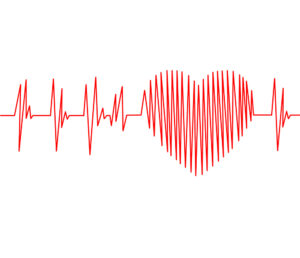 Cardiogram pulse trace and heart concept for cardiovascular medical exam